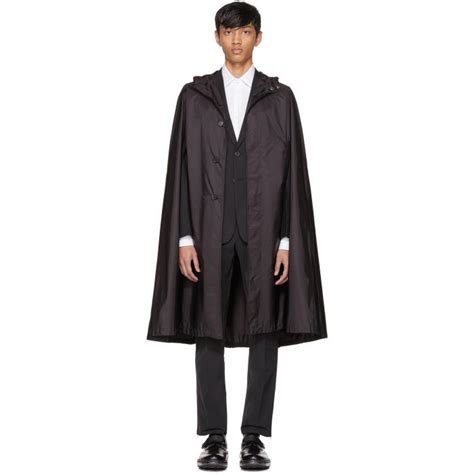 prada black waterproof nylon cape coat|prada jackets for women.